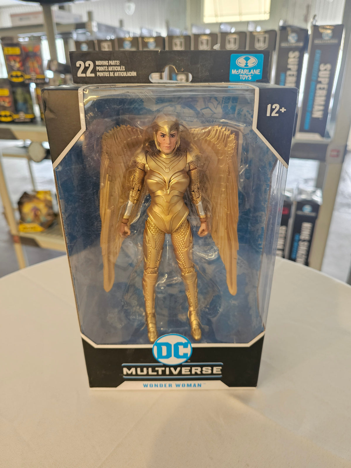 McFarlane DC Multiverse Wonder Woman Golden Armor WW84, front of box