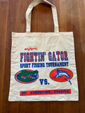 Natural canvas tote printed Fightin' Gator Sport Fishing Tournament, gator vs sailfish, St. Augustine Florida