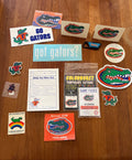 Lot of Florida Gators stickers, decals, magnets, temporary tattoos, booster card and phone-message pad