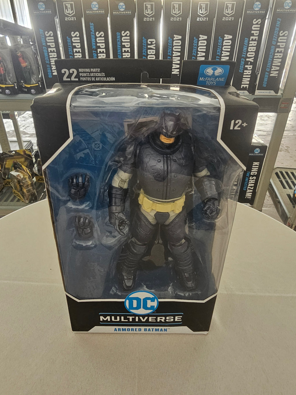 McFarlane DC Multiverse Armored Batman The Dark Knight Returns Blue Edition, front of box