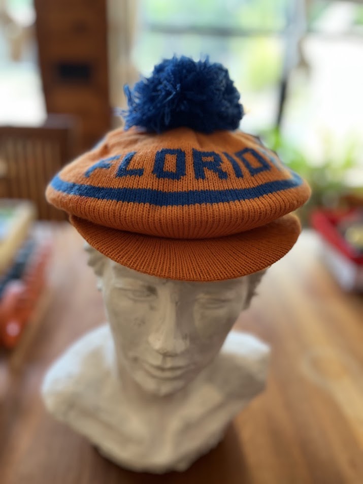 Gators knit beanie on display bust, front