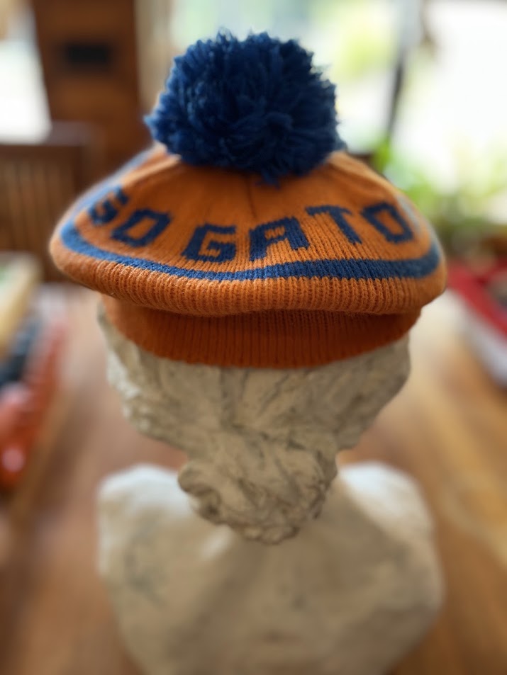 Gators knit beanie on display bust showing Go Gators band